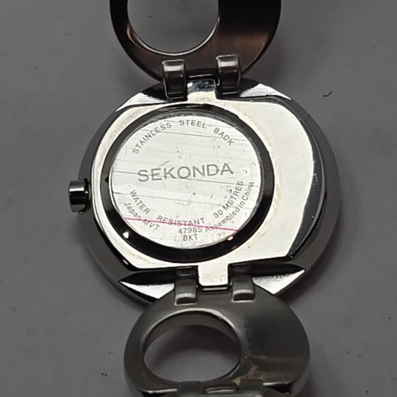 Womens Sekonda Seksy Silver Tone Crystals  4798S BKT Watch New Battery Art Deco - Picture 10 of 11